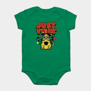 Funny Bulldog Just Vibin Baby Bodysuit